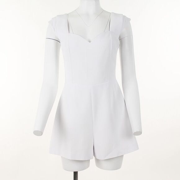 Alice + Olivia Iman Pleated Cap Sleeve Romper - Picture 2 of 5